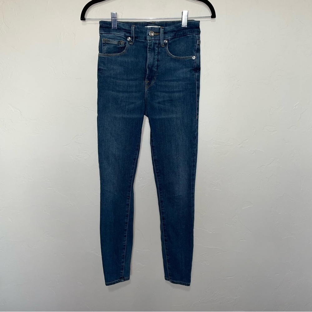 Good American Good Legs Blue 265 Distressed High Rise Skinny Jeans - Picture 6 of 10